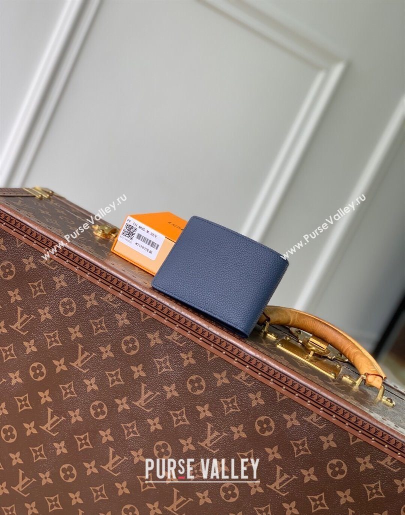 Louis Vuitton Multiple Wallet in Waxy calfskin Navy Blue 2025 M25983 (KI-251125127)