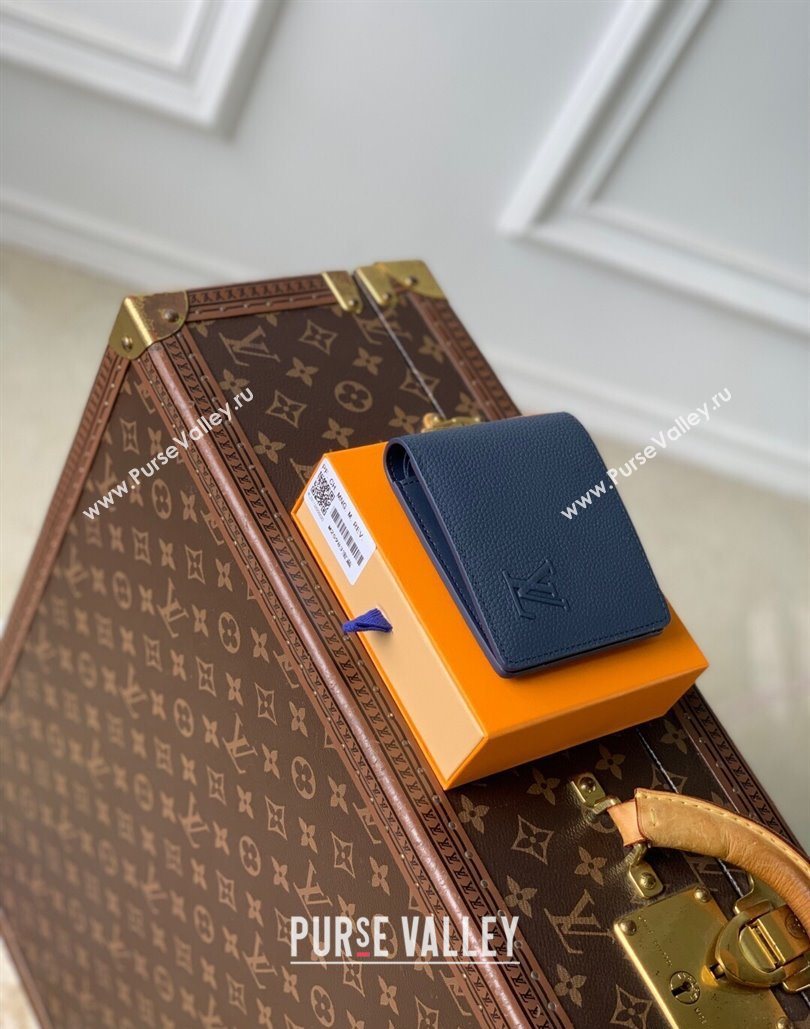 Louis Vuitton Multiple Wallet in Waxy calfskin Navy Blue 2025 M25983 (KI-251125127)
