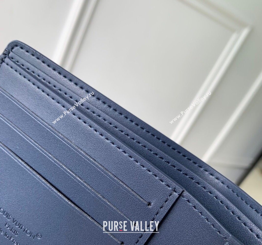 Louis Vuitton Multiple Wallet in Waxy calfskin Navy Blue 2025 M25983 (KI-251125127)