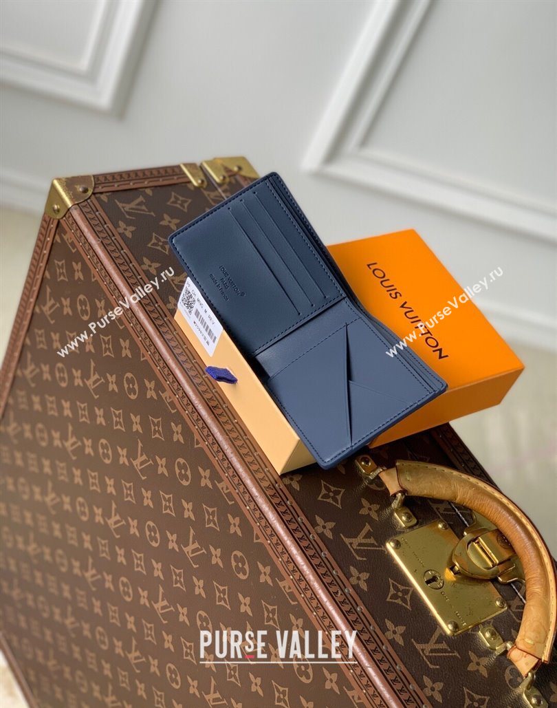 Louis Vuitton Multiple Wallet in Waxy calfskin Navy Blue 2025 M25983 (KI-251125127)