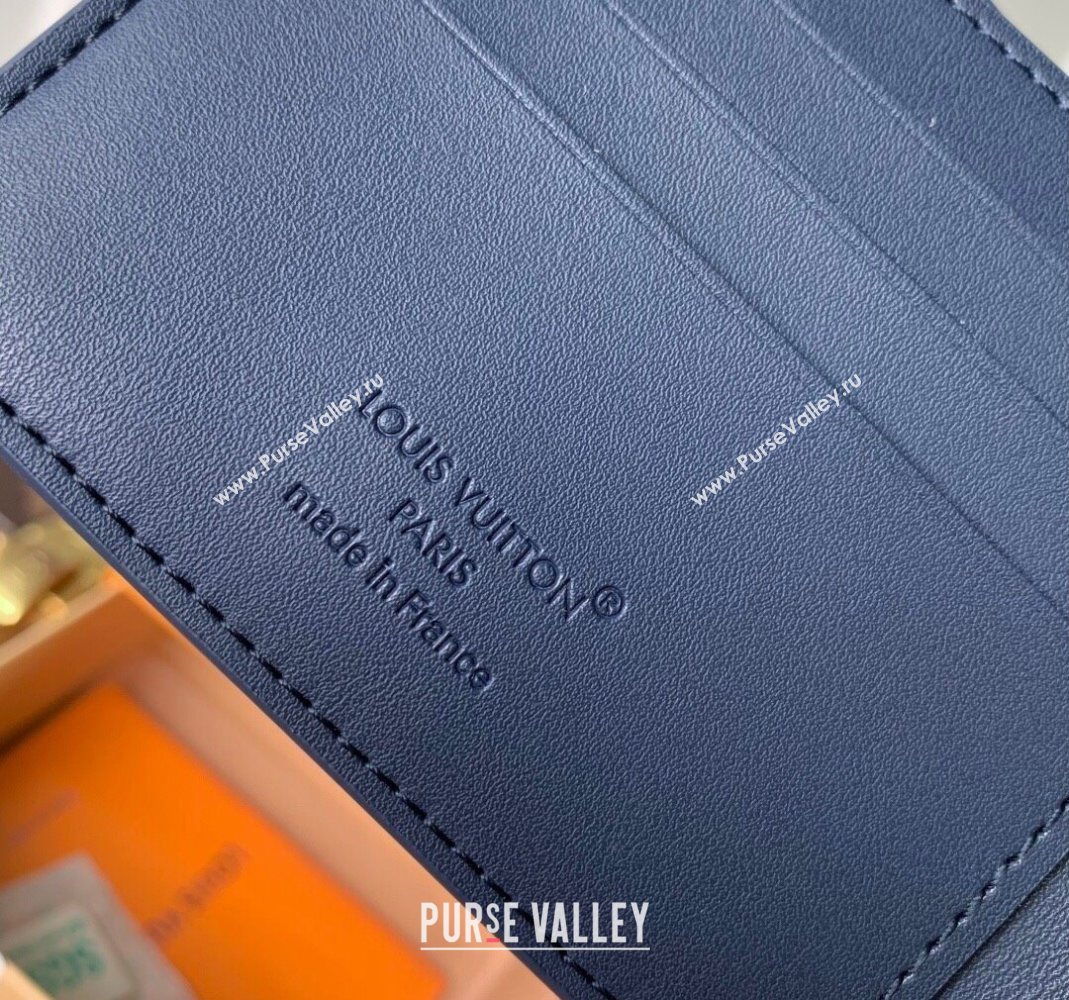 Louis Vuitton Multiple Wallet in Waxy calfskin Navy Blue 2025 M25983 (KI-251125127)