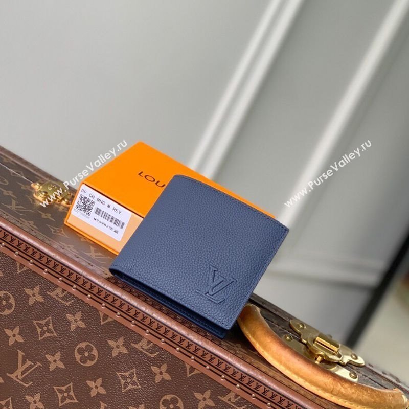 Louis Vuitton Marco Wallet in Waxy calfskin Navy Blue 2025 M25982 (KI-251125129)