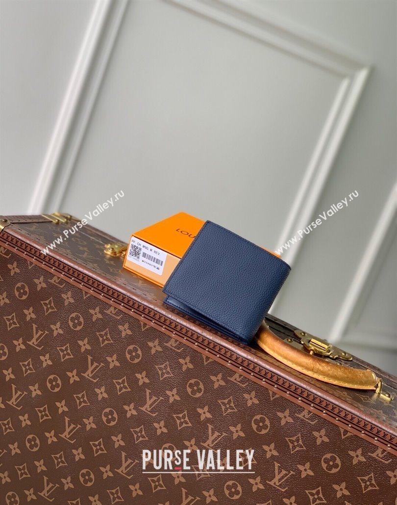 Louis Vuitton Marco Wallet in Waxy calfskin Navy Blue 2025 M25982 (KI-251125129)
