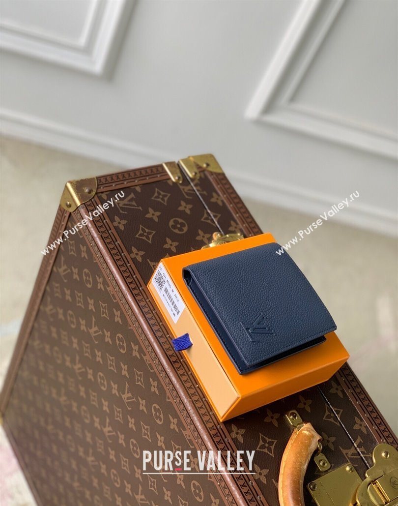 Louis Vuitton Marco Wallet in Waxy calfskin Navy Blue 2025 M25982 (KI-251125129)