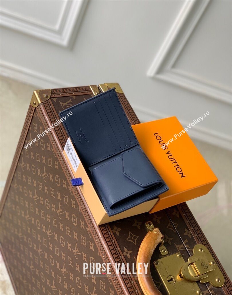 Louis Vuitton Marco Wallet in Waxy calfskin Navy Blue 2025 M25982 (KI-251125129)