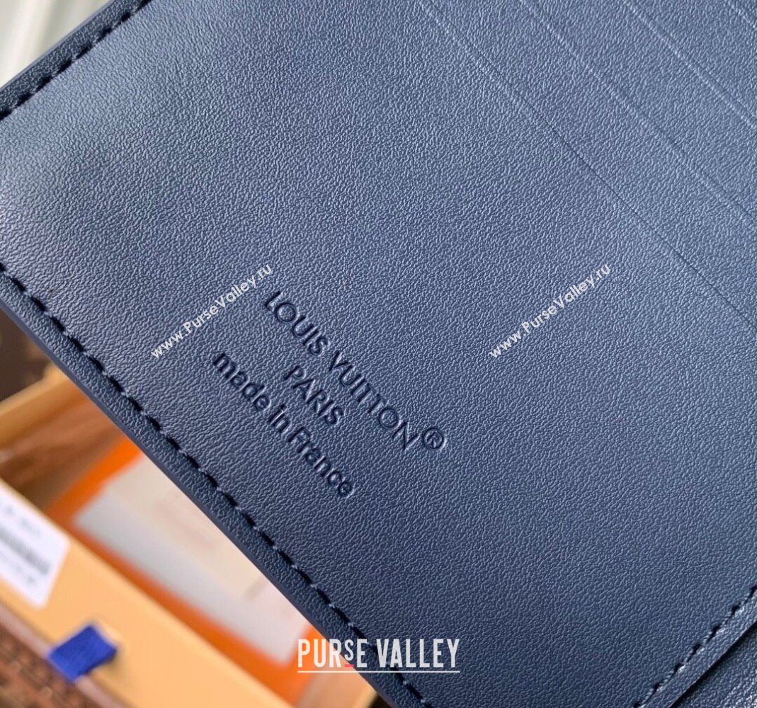 Louis Vuitton Marco Wallet in Waxy calfskin Navy Blue 2025 M25982 (KI-251125129)