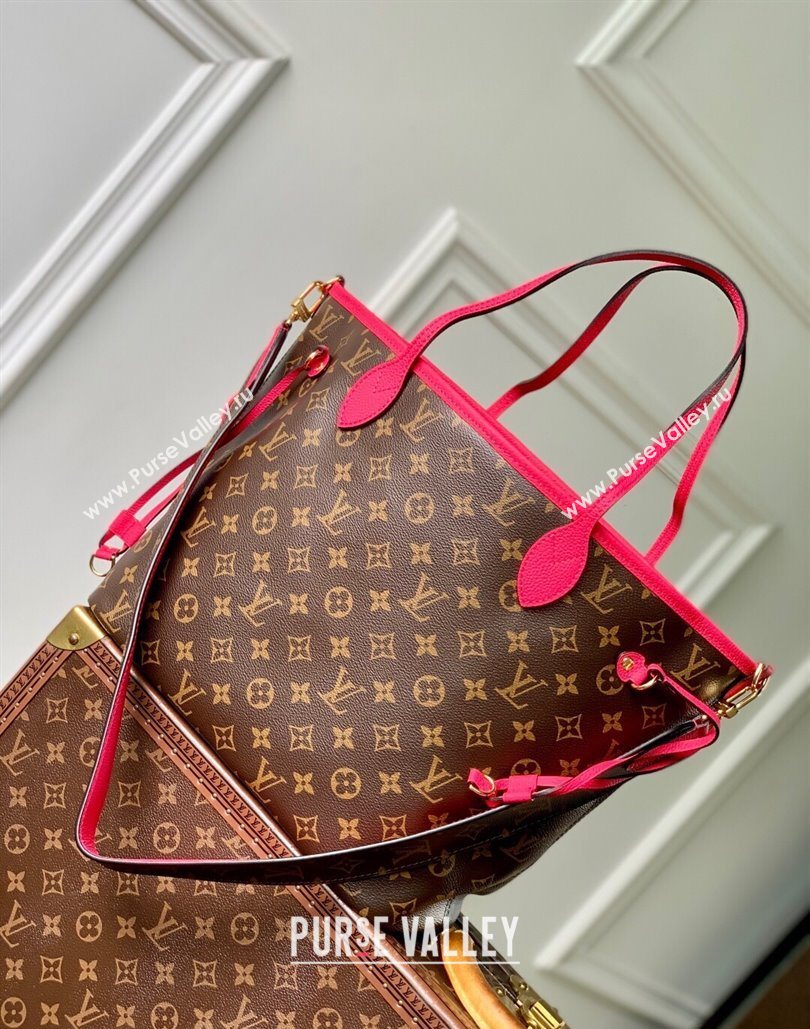 Louis Vuitton Neverfull Bandouliere Inside Out MM Tote bag Monogram Canvas/Pondichery Pink Textile 2025 M12707 (KI-251125085)