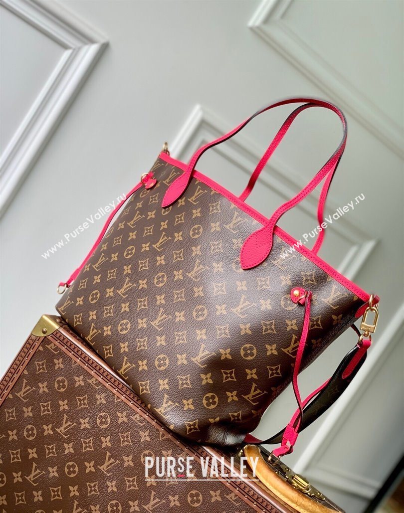 Louis Vuitton Neverfull Bandouliere Inside Out MM Tote bag Monogram Canvas/Pondichery Pink Textile 2025 M12707 (KI-251125085)