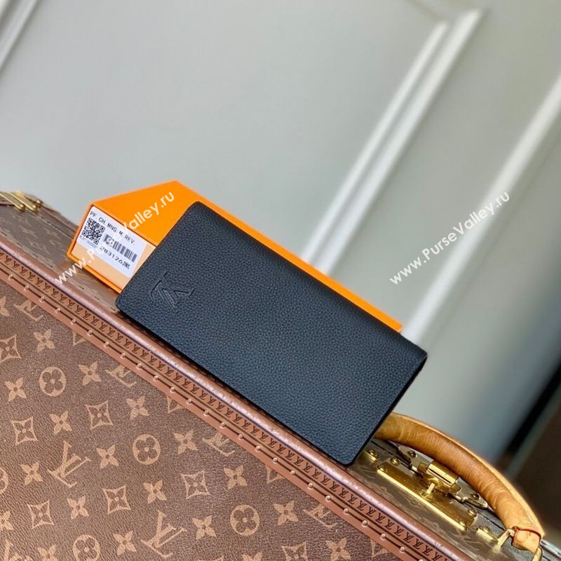 Louis Vuitton Brazza Wallet in Grained Leather Black 2025 M83126 (KI-251125120)