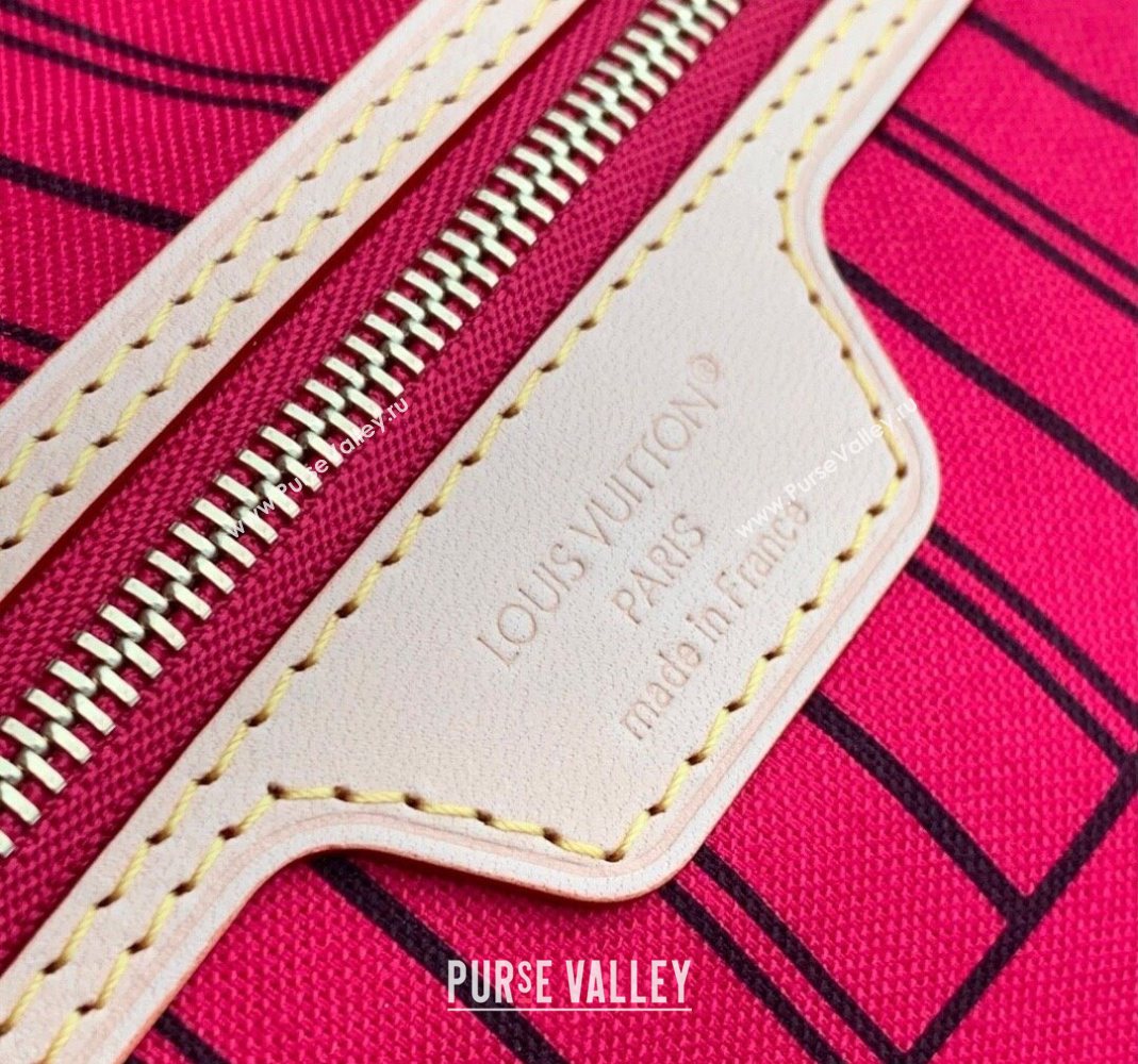 Louis Vuitton Neverfull Bandouliere Inside Out MM Tote bag Monogram Canvas/Pondichery Pink Textile 2025 M12707 (KI-251125085)