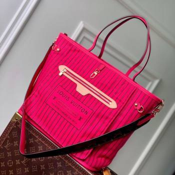 Louis Vuitton Neverfull Bandouliere Inside Out MM Tote bag Monogram Canvas/Pondichery Pink Textile 2025 M12707 (KI-251125085)