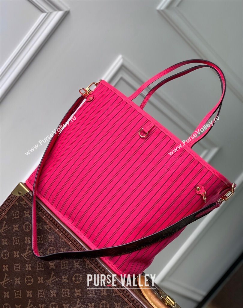Louis Vuitton Neverfull Bandouliere Inside Out MM Tote bag Monogram Canvas/Pondichery Pink Textile 2025 M12707 (KI-251125085)