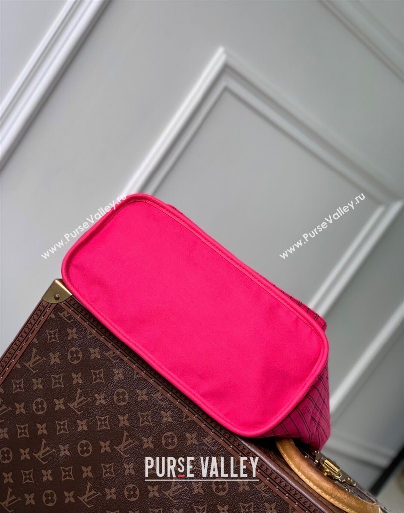 Louis Vuitton Neverfull Bandouliere Inside Out MM Tote bag Monogram Canvas/Pondichery Pink Textile 2025 M12707 (KI-251125085)