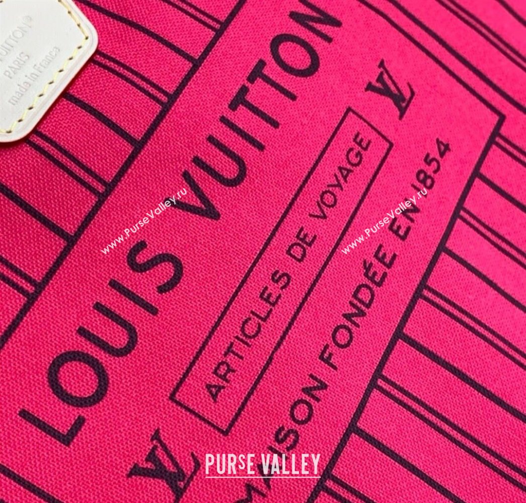 Louis Vuitton Neverfull Bandouliere Inside Out MM Tote bag Monogram Canvas/Pondichery Pink Textile 2025 M12707 (KI-251125085)