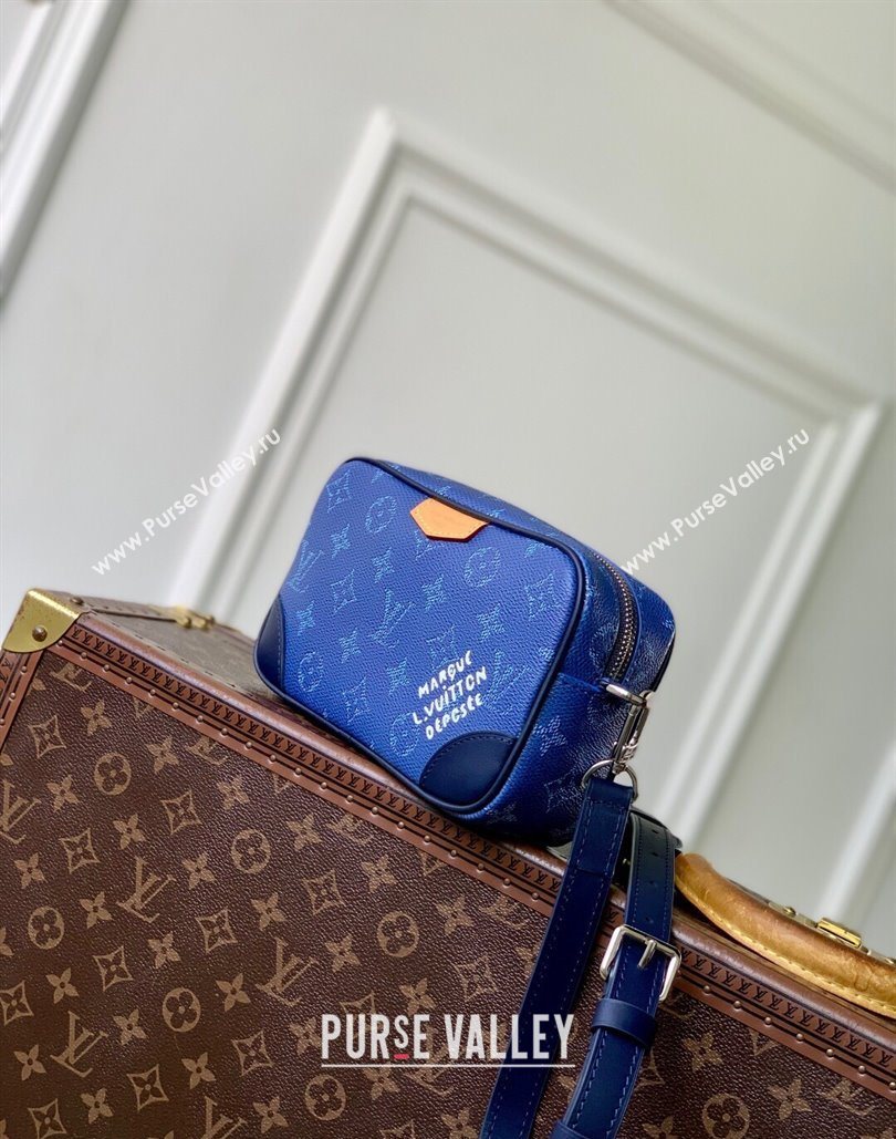 Louis Vuitton Mens Trocadero Wearable Wallet Bag in Monogram Heritage Canvas M26826 Ocean Blue 2025 (KI-251126043)