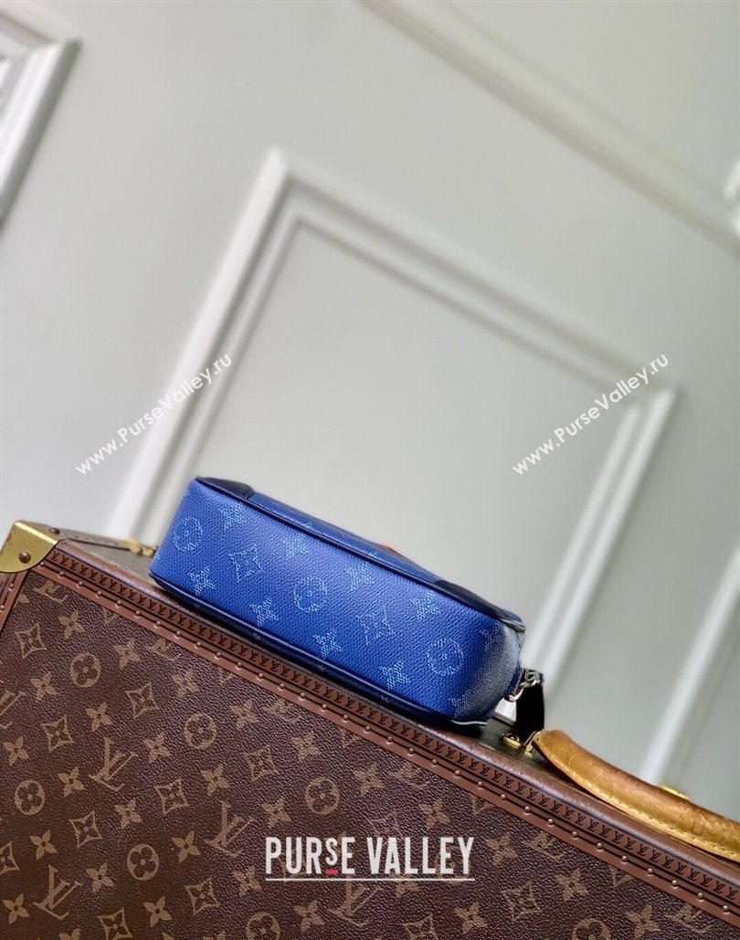 Louis Vuitton Mens Trocadero Wearable Wallet Bag in Monogram Heritage Canvas M26826 Ocean Blue 2025 (KI-251126043)