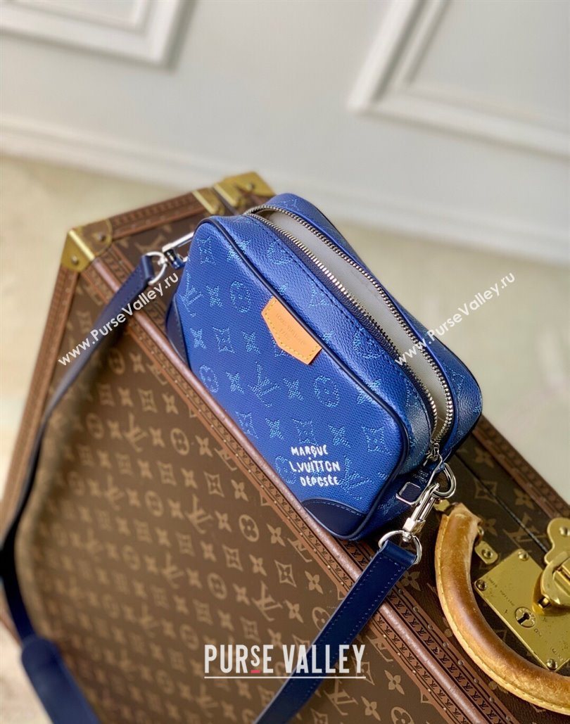 Louis Vuitton Mens Trocadero Wearable Wallet Bag in Monogram Heritage Canvas M26826 Ocean Blue 2025 (KI-251126043)