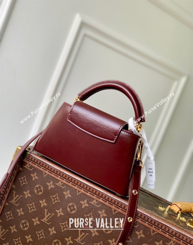 Louis Vuitton Capucines East-West Mini Bag in Leather M25473 Grenat Red 2025 (KI-251125093)