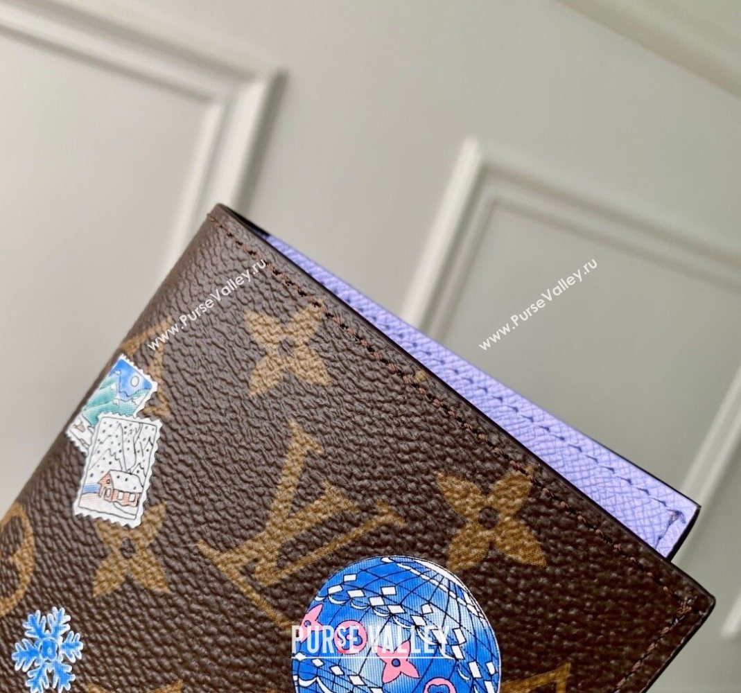 Louis Vuitton Passport Cover Vivienne/Monogram Blue Frost 2025 M15320 (KI-251125106)