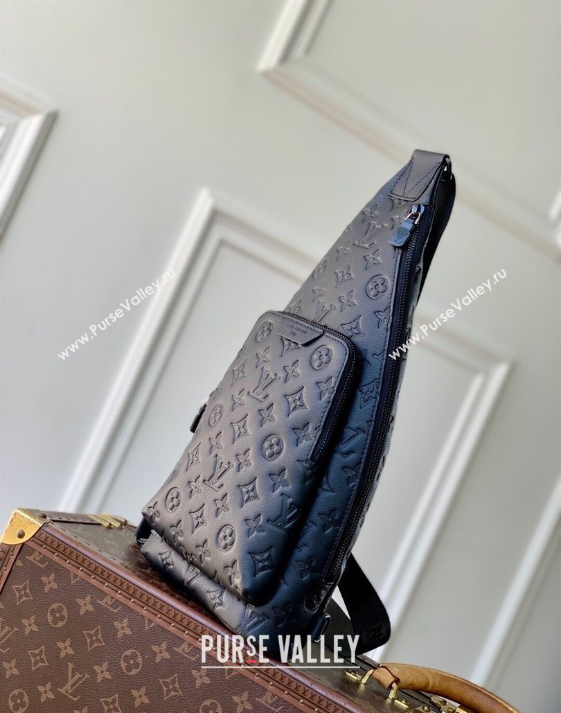 Louis Vuitton Mens Duo Slingbag in Black Monogram Shadow Leather M26730 2025 (KI-251126064)