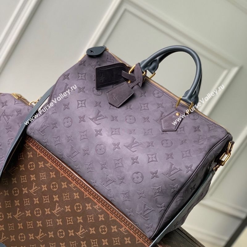 Louis Vuitton Speedy P9 Bandouliere 40 Bag in Grey Suede 2025 M15225 (KI-251126065)