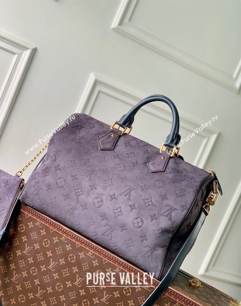 Louis Vuitton Speedy P9 Bandouliere 40 Bag in Grey Suede 2025 M15225 (KI-251126065)