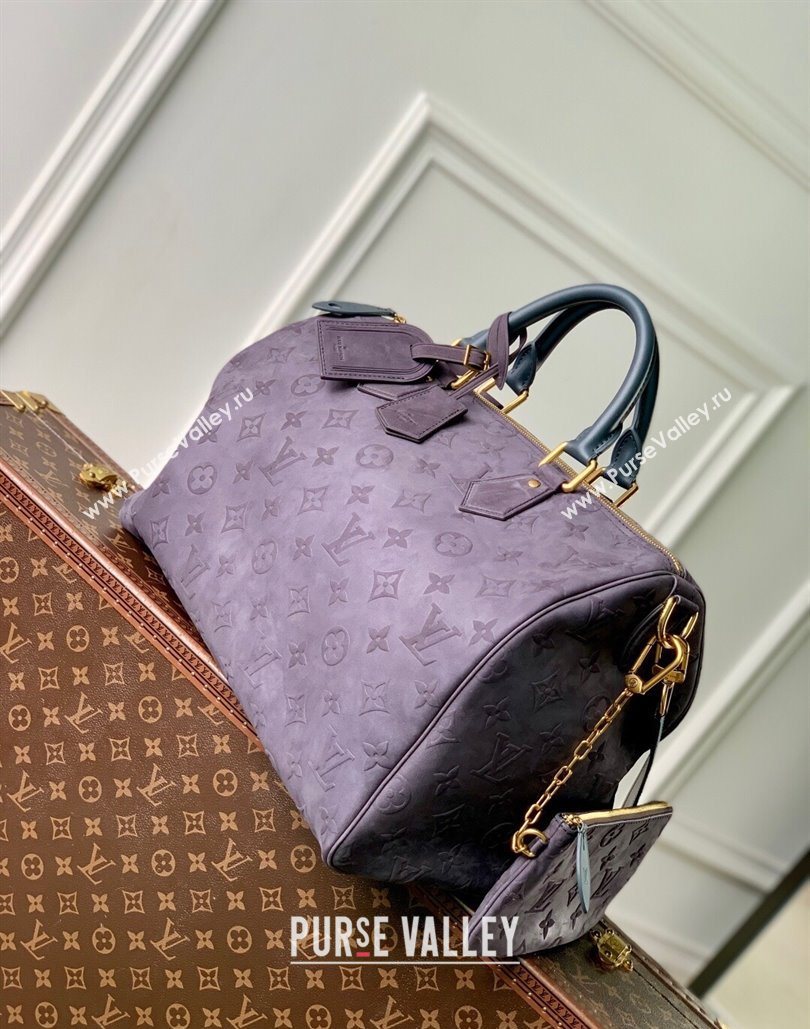 Louis Vuitton Speedy P9 Bandouliere 40 Bag in Grey Suede 2025 M15225 (KI-251126065)