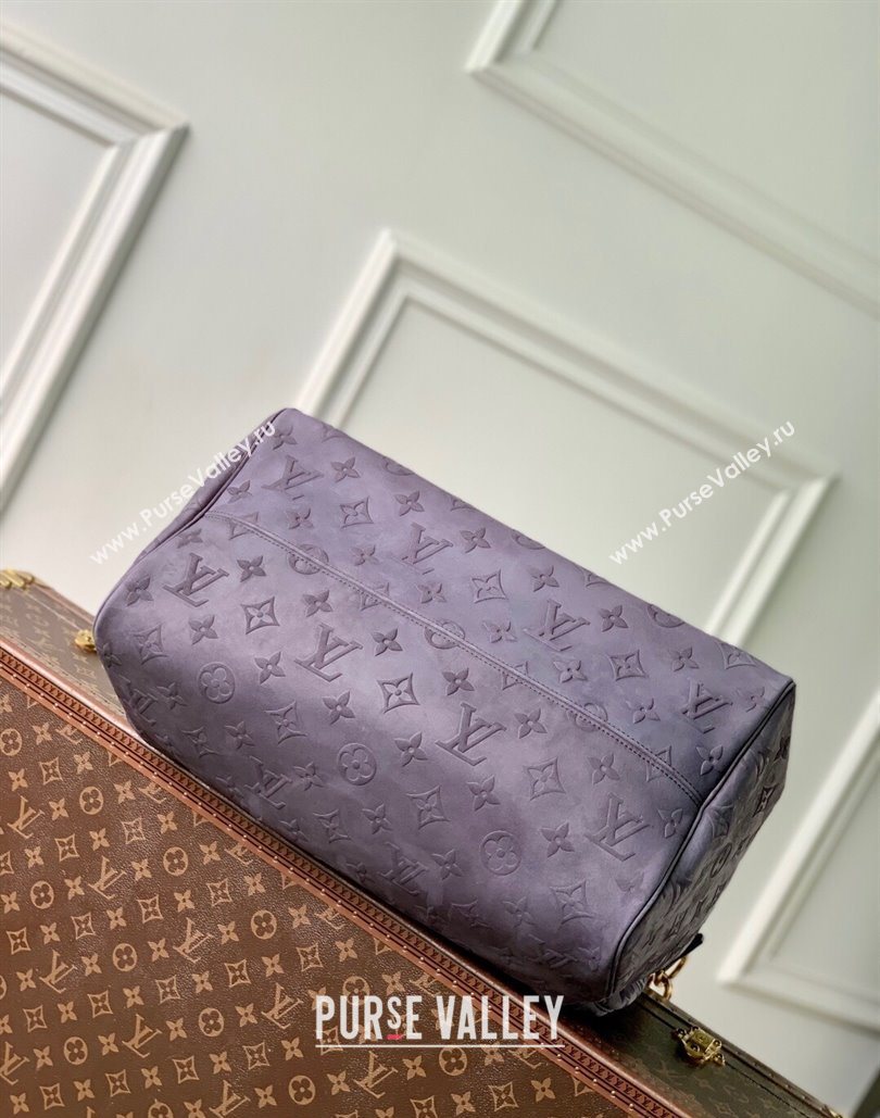 Louis Vuitton Speedy P9 Bandouliere 40 Bag in Grey Suede 2025 M15225 (KI-251126065)