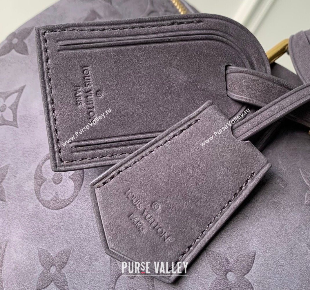 Louis Vuitton Speedy P9 Bandouliere 40 Bag in Grey Suede 2025 M15225 (KI-251126065)