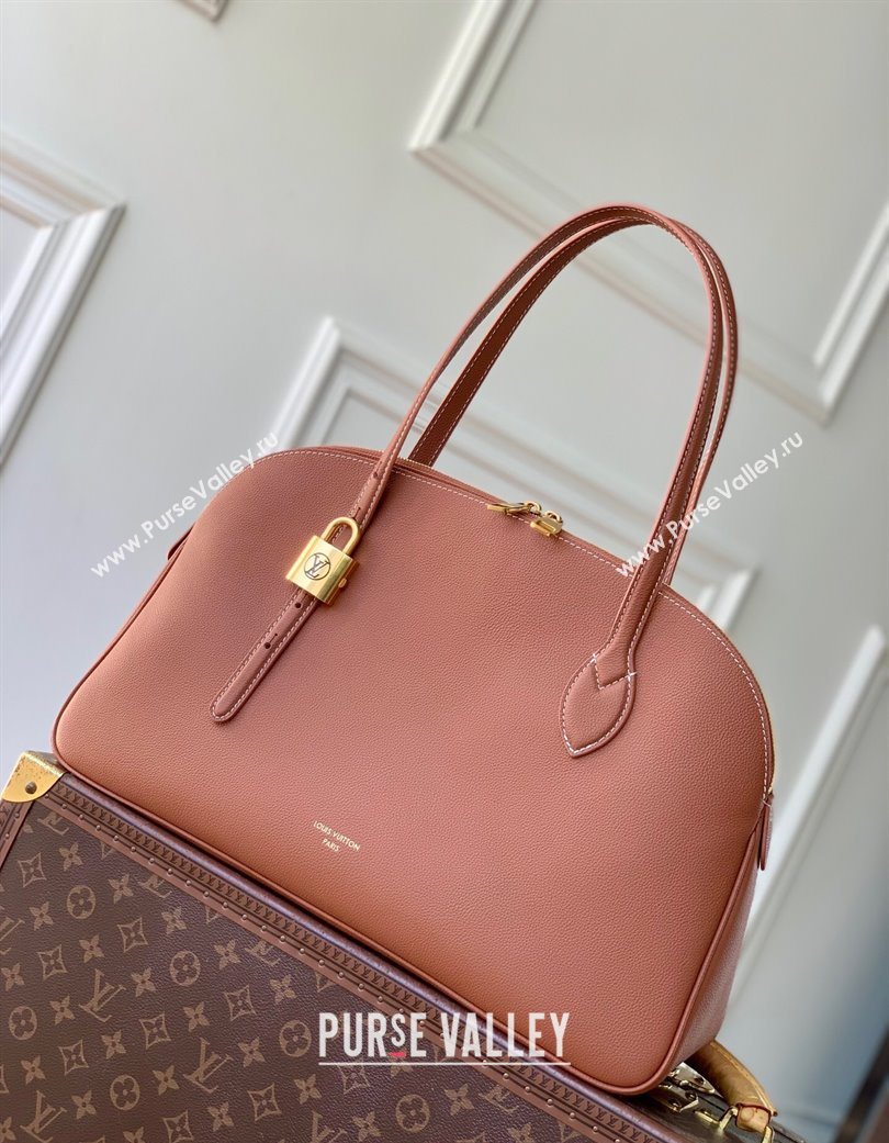 Louis Vuitton Low Key Duffle Tote Bag in Black Calf leather Cognac Brown 2025 M26257 (KI-251126054)