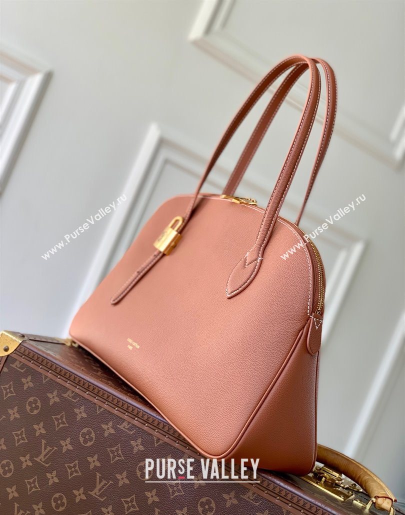 Louis Vuitton Low Key Duffle Tote Bag in Black Calf leather Cognac Brown 2025 M26257 (KI-251126054)