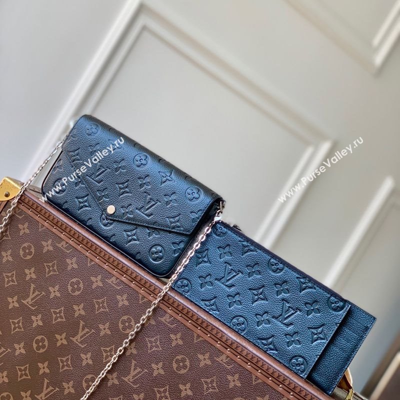 Louis Vuitton Pochette Felicie Mini Bag Shimmery Ink Blue 2025 M27048 (KI-251126077)