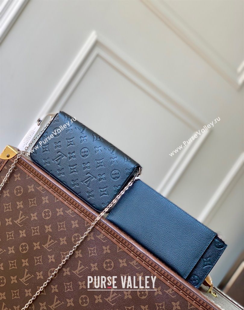 Louis Vuitton Pochette Felicie Mini Bag Shimmery Ink Blue 2025 M27048 (KI-251126077)