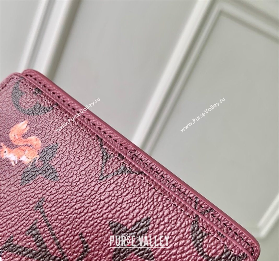 Louis Vuitton Pocket Organizer Wallet in Monogram Forest Canvas Burgundy 2025 M27021 (KI-251126081)