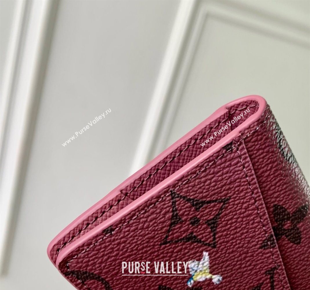 Louis Vuitton Pocket Organizer Wallet in Monogram Forest Canvas Burgundy 2025 M27021 (KI-251126081)