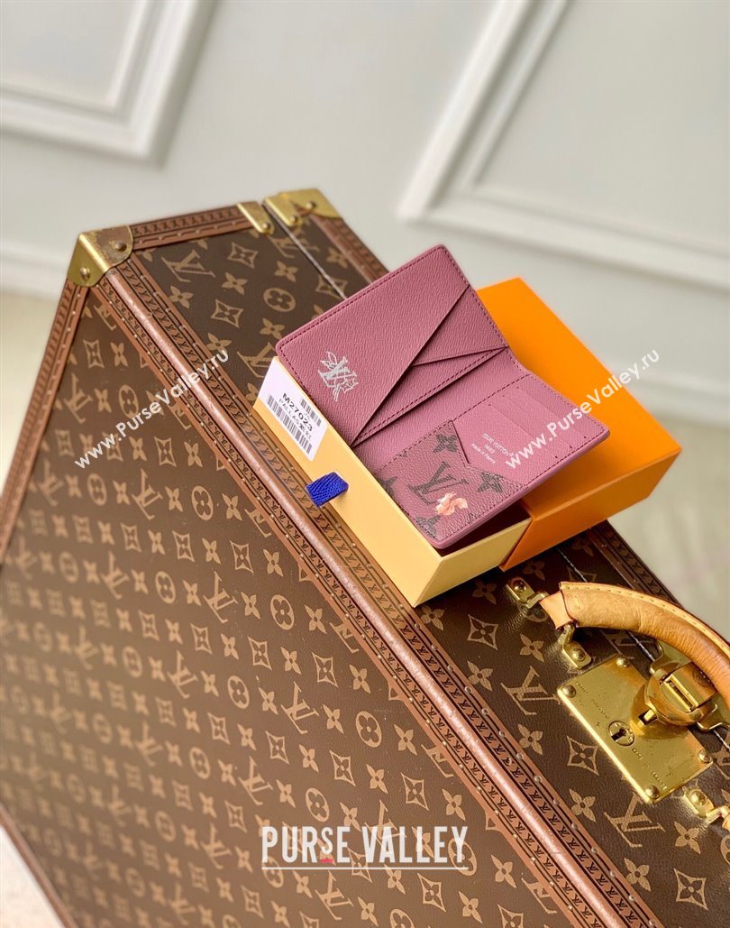 Louis Vuitton Pocket Organizer Wallet in Monogram Forest Canvas Burgundy 2025 M27021 (KI-251126081)