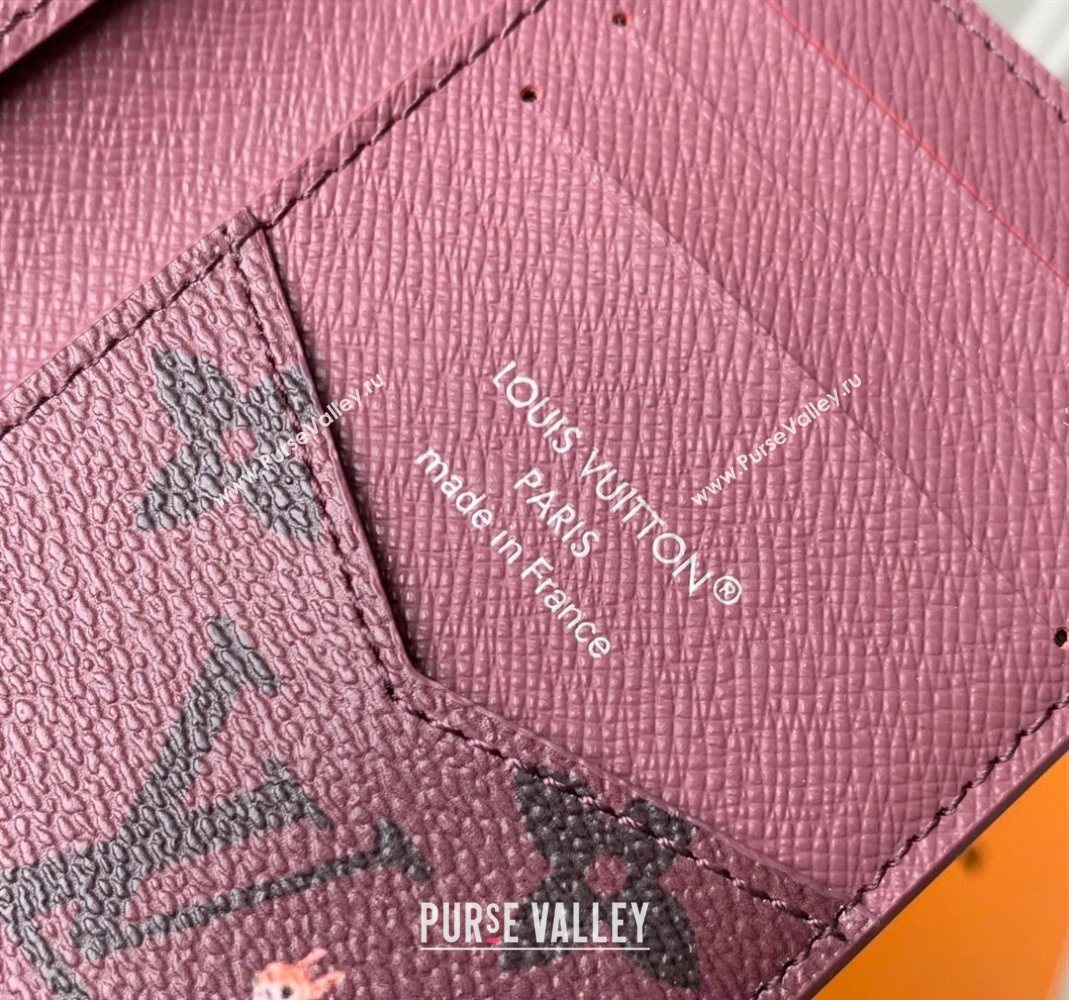 Louis Vuitton Pocket Organizer Wallet in Monogram Forest Canvas Burgundy 2025 M27021 (KI-251126081)