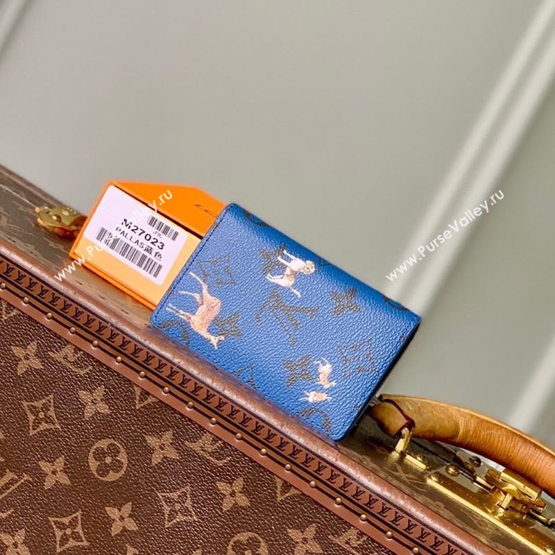 Louis Vuitton Pocket Organizer Wallet in Monogram Forest Canvas Navy Blue 2025 M26979 (KI-251126082)