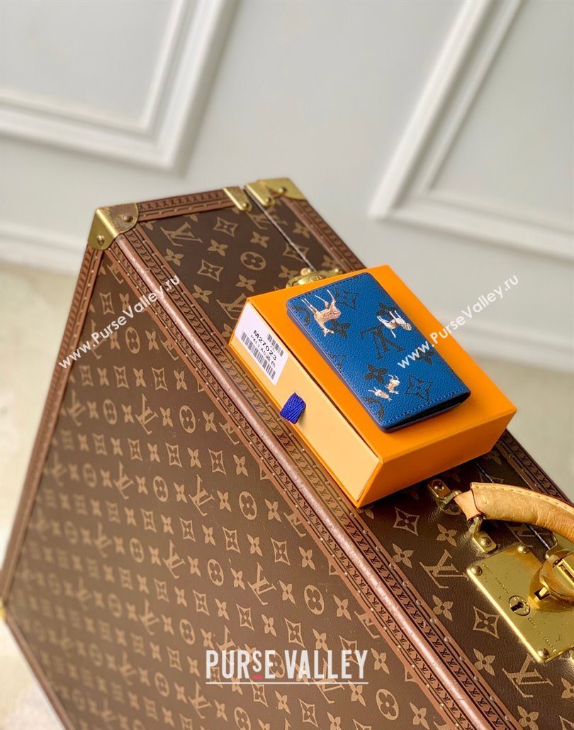 Louis Vuitton Pocket Organizer Wallet in Monogram Forest Canvas Navy Blue 2025 M26979 (KI-251126082)