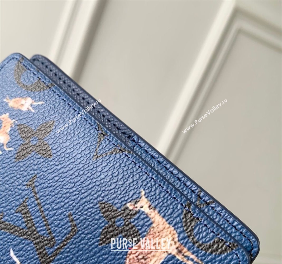 Louis Vuitton Pocket Organizer Wallet in Monogram Forest Canvas Navy Blue 2025 M26979 (KI-251126082)