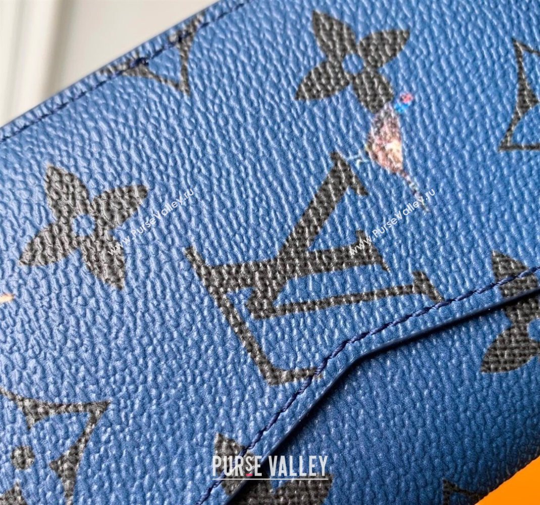 Louis Vuitton Pocket Organizer Wallet in Monogram Forest Canvas Navy Blue 2025 M26979 (KI-251126082)
