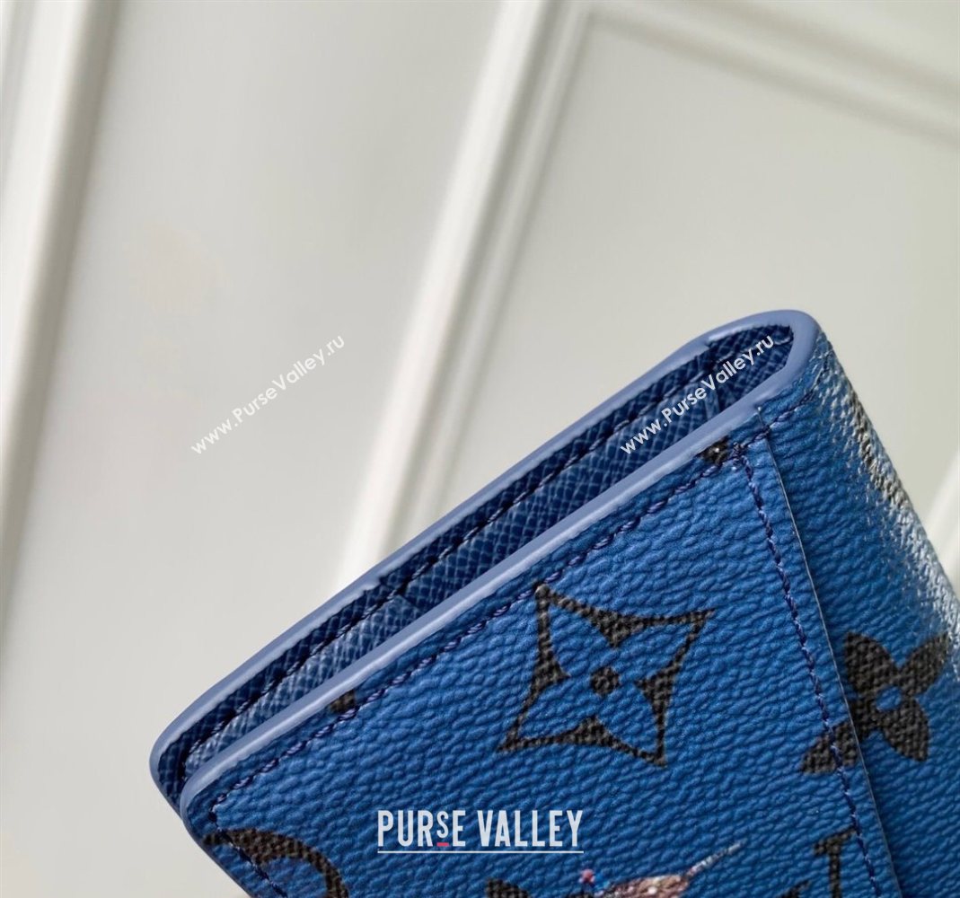 Louis Vuitton Pocket Organizer Wallet in Monogram Forest Canvas Navy Blue 2025 M26979 (KI-251126082)