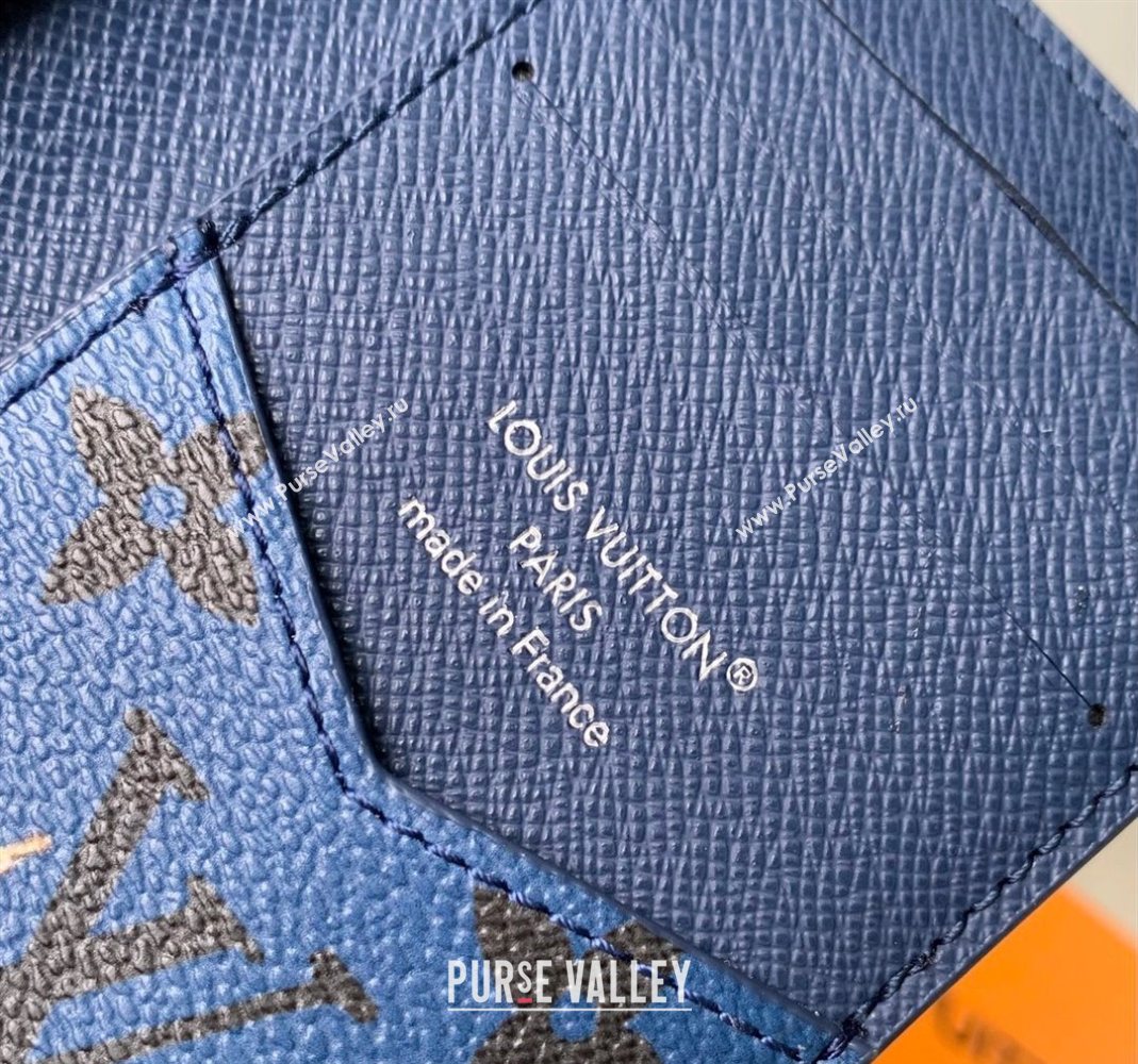 Louis Vuitton Pocket Organizer Wallet in Monogram Forest Canvas Navy Blue 2025 M26979 (KI-251126082)