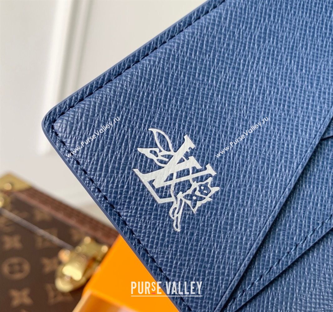 Louis Vuitton Pocket Organizer Wallet in Monogram Forest Canvas Navy Blue 2025 M26979 (KI-251126082)