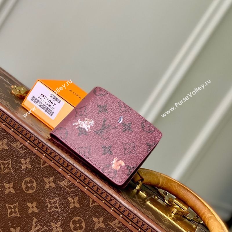 Louis Vuitton Multiple Wallet in Monogram Forest Canvas Burgundy 2025 M27057 (KI-251126084)