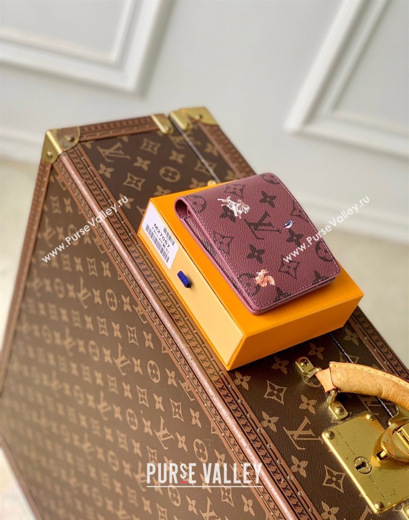 Louis Vuitton Multiple Wallet in Monogram Forest Canvas Burgundy 2025 M27057 (KI-251126084)