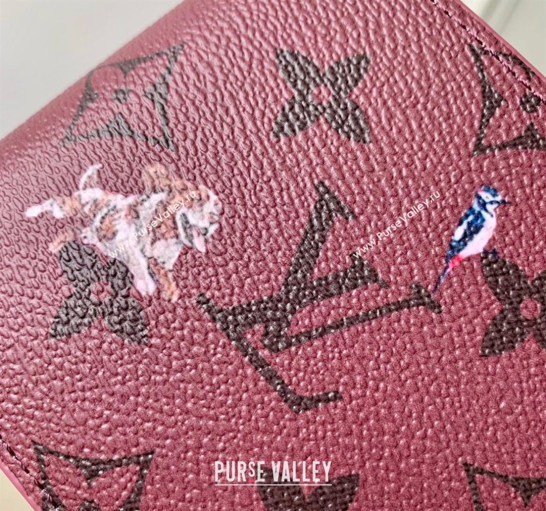 Louis Vuitton Multiple Wallet in Monogram Forest Canvas Burgundy 2025 M27057 (KI-251126084)