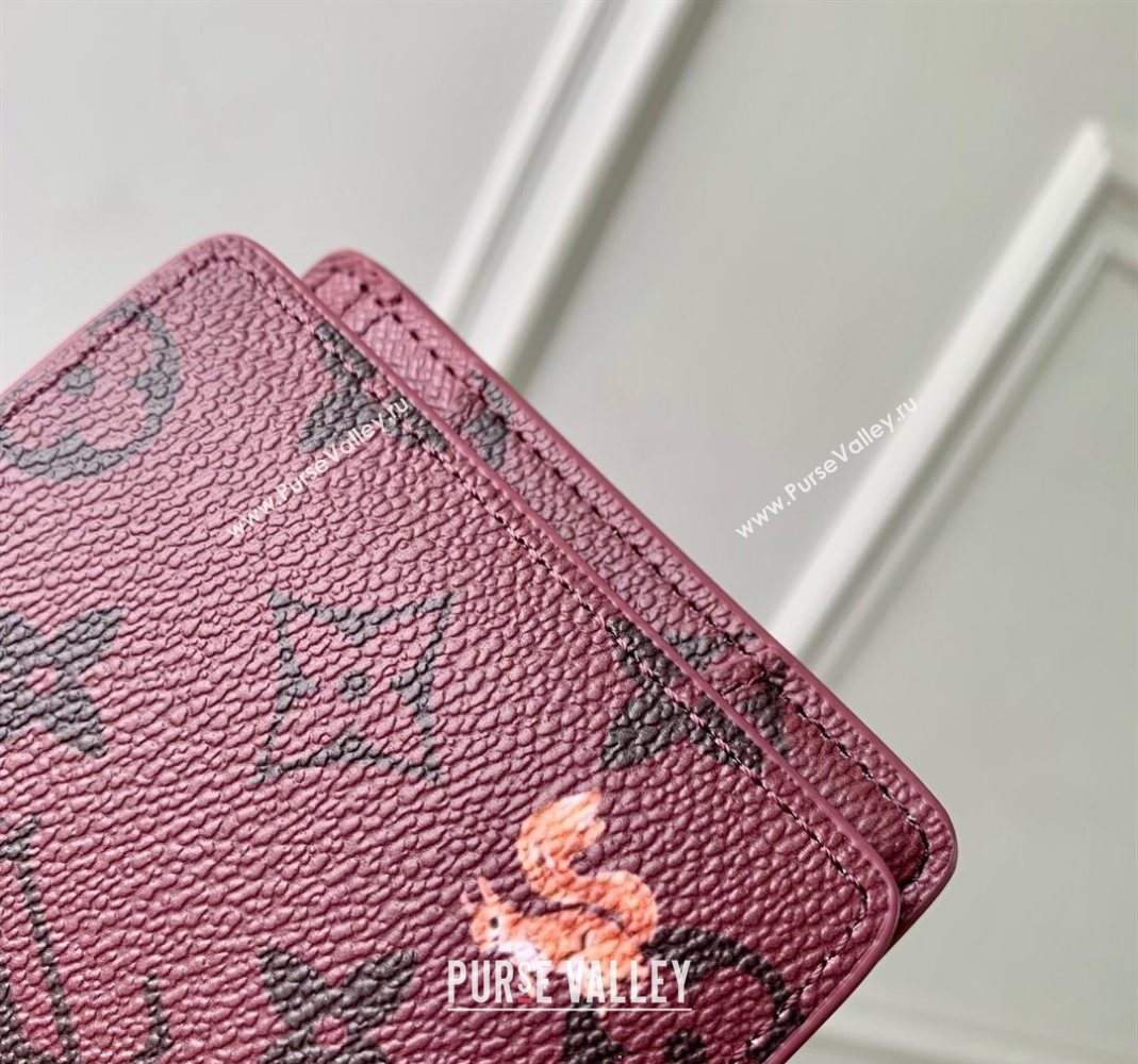Louis Vuitton Multiple Wallet in Monogram Forest Canvas Burgundy 2025 M27057 (KI-251126084)