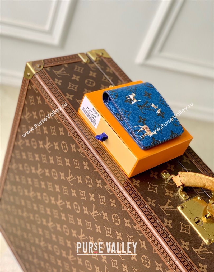 Louis Vuitton Multiple Wallet in Monogram Forest Canvas Blue 2025 M27057 (KI-251126085)