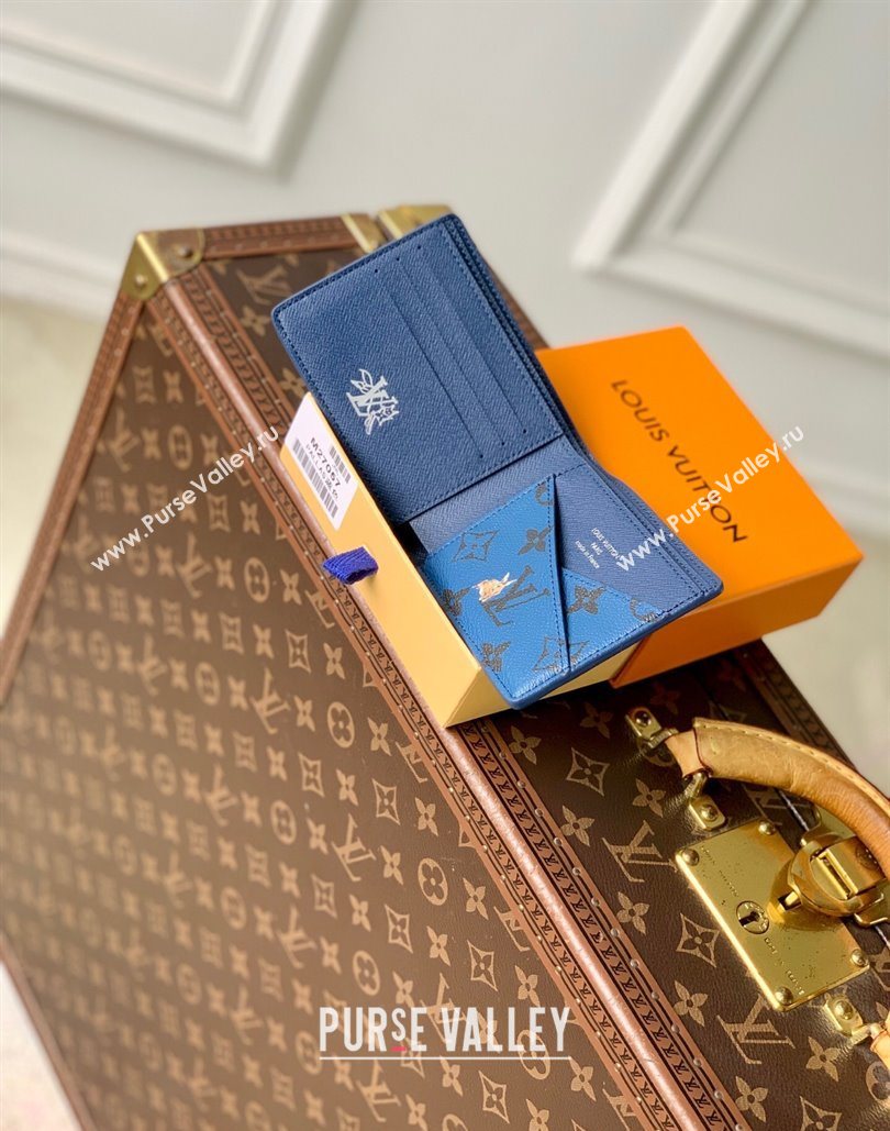 Louis Vuitton Multiple Wallet in Monogram Forest Canvas Blue 2025 M27057 (KI-251126085)